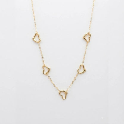 Gold Multi Heart Necklace