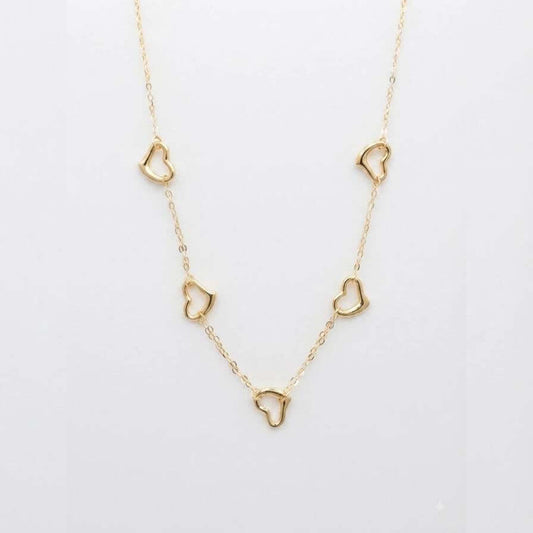 Gold Multi Heart Necklace