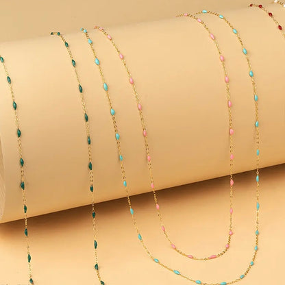 Gold Enamel Station Chain