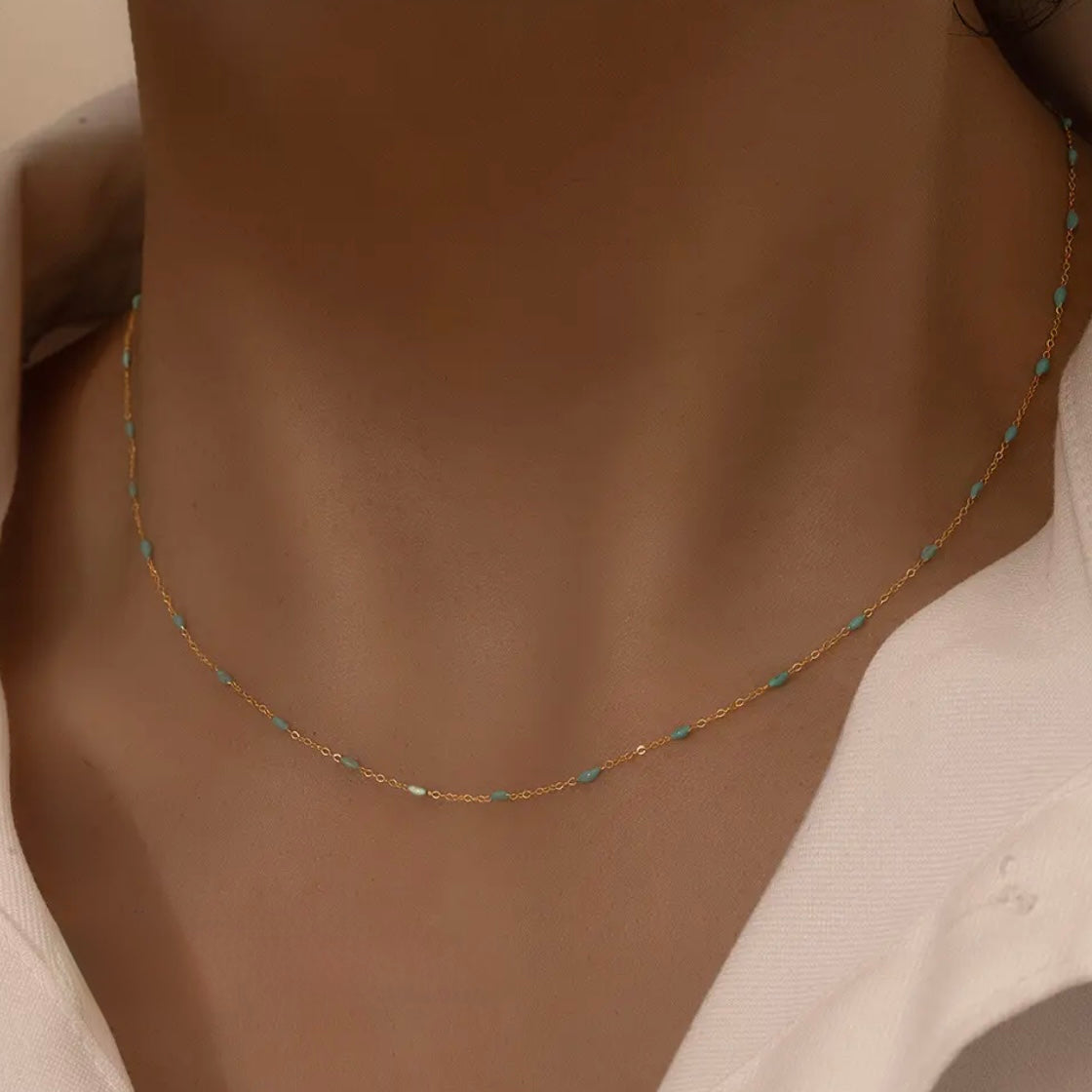 Gold Enamel Station Chain