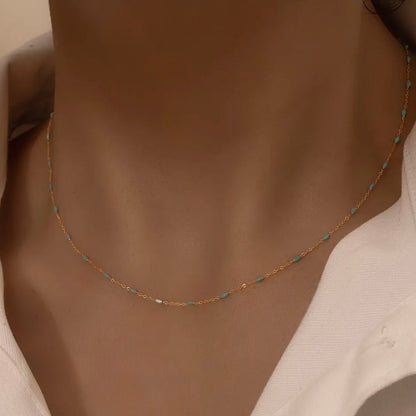 Gold Enamel Station Chain