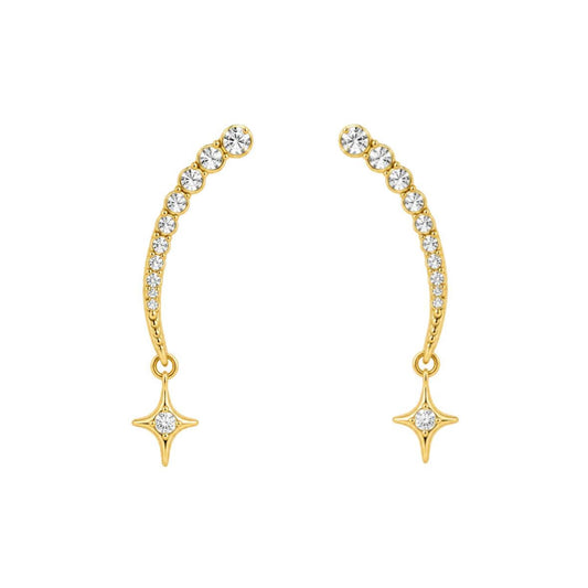 Gold Star Drop Earrings