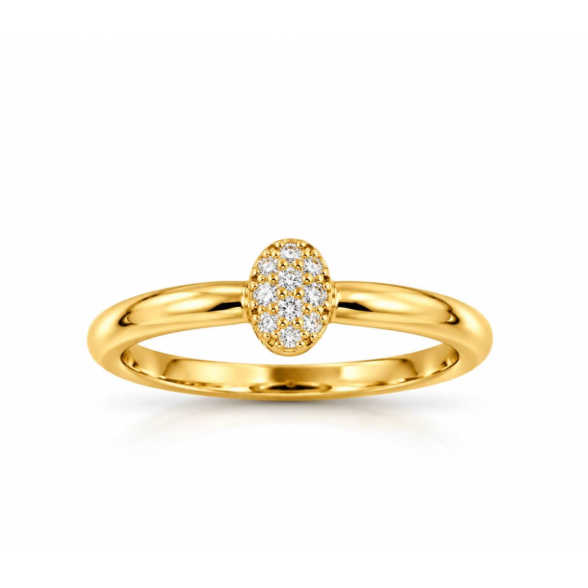 Gold Oval Pave Ring