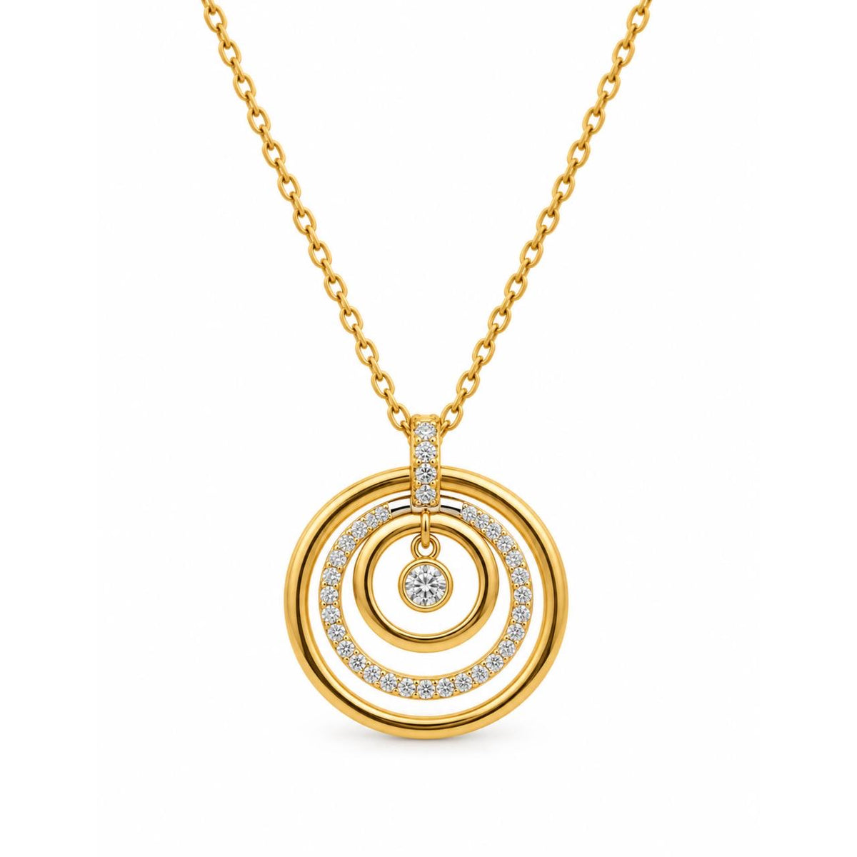 Gold Concentric Circles Necklace