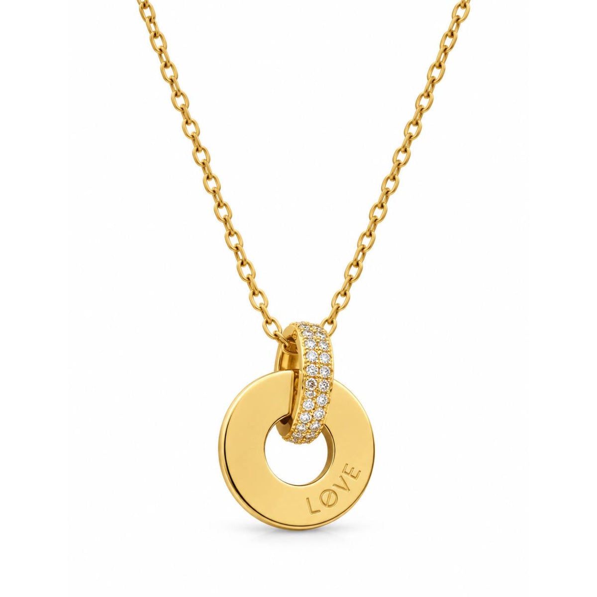 Gold Love Circle Necklace