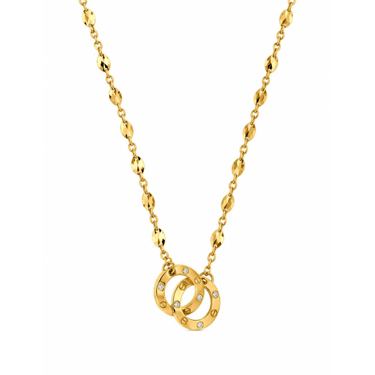 Gold Screw Rings Necklace