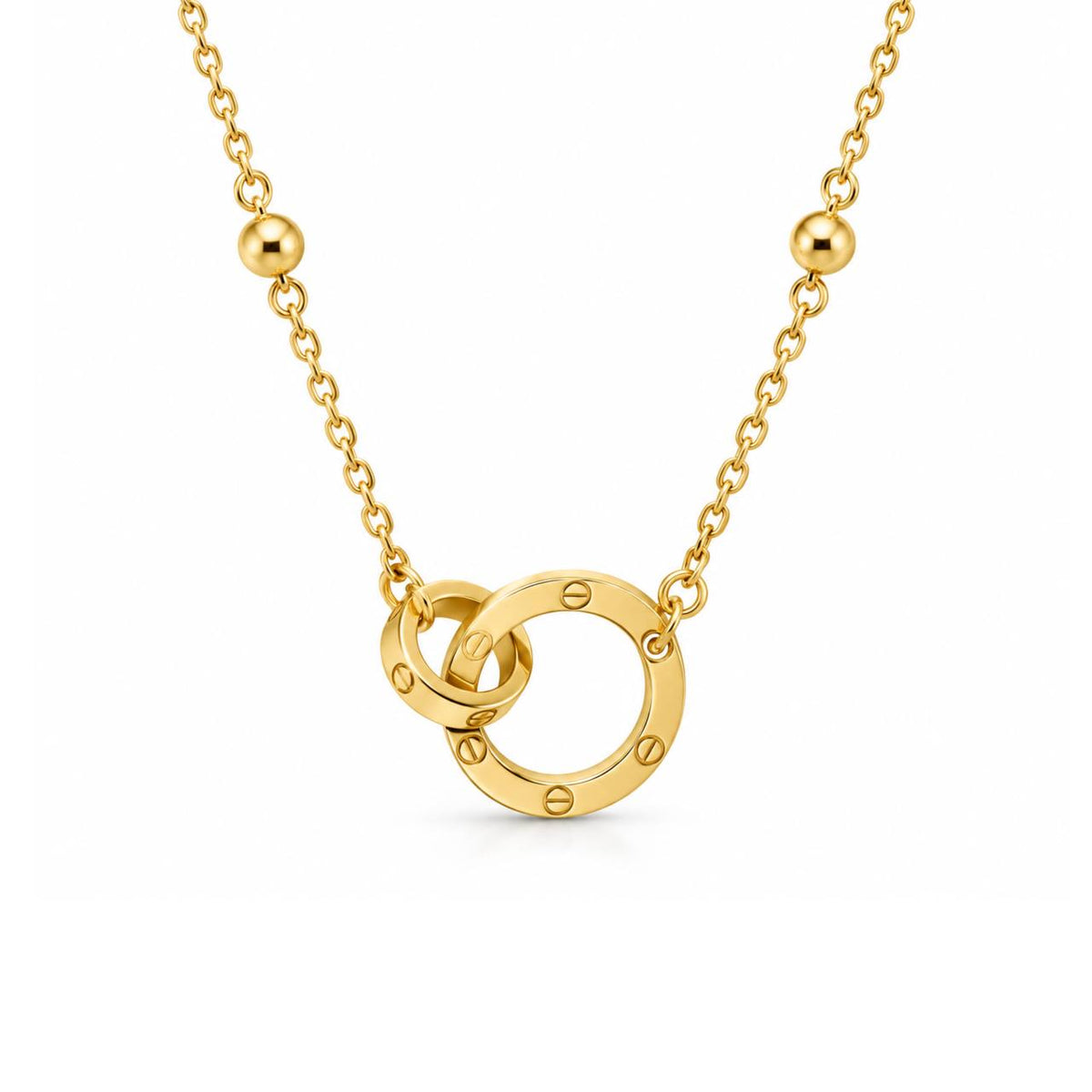 Gold Screw Rings Necklace