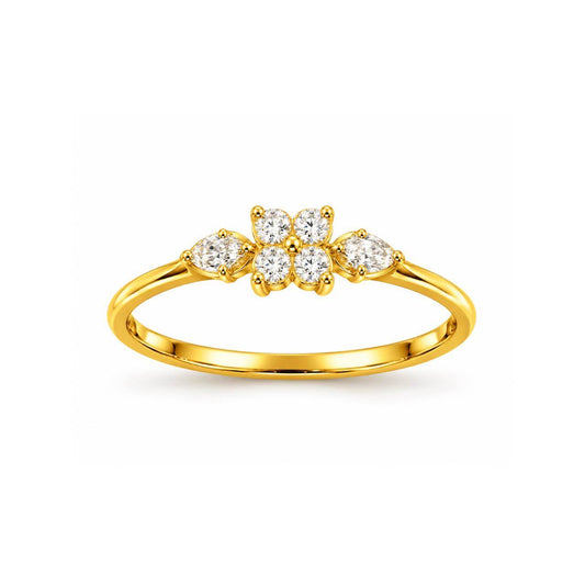 Gold Floral Cluster Ring