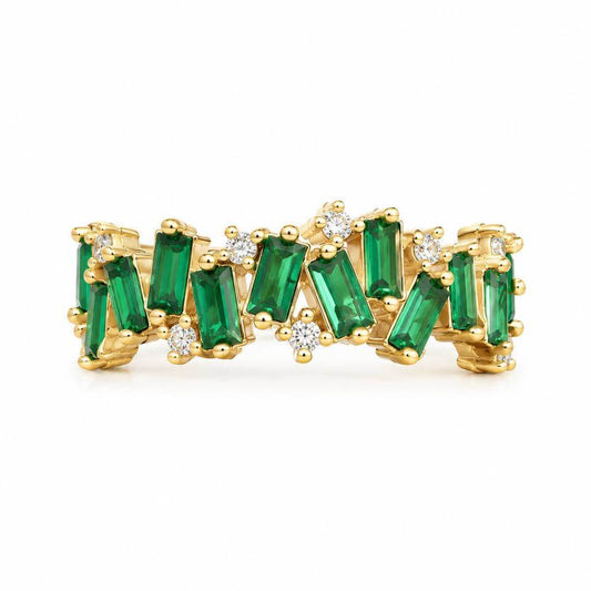 Gold Jewelled Baguette Ring