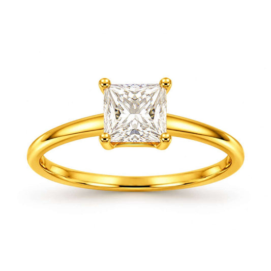 Gold Princess Solitaire Ring