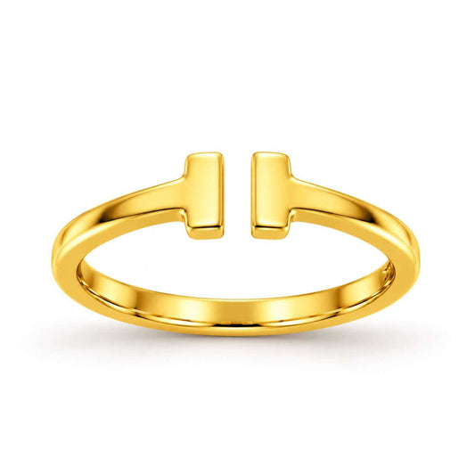 Gold T Open Ring