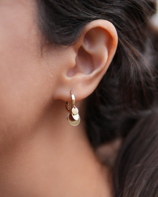 Small Hoop Earrings with Charms