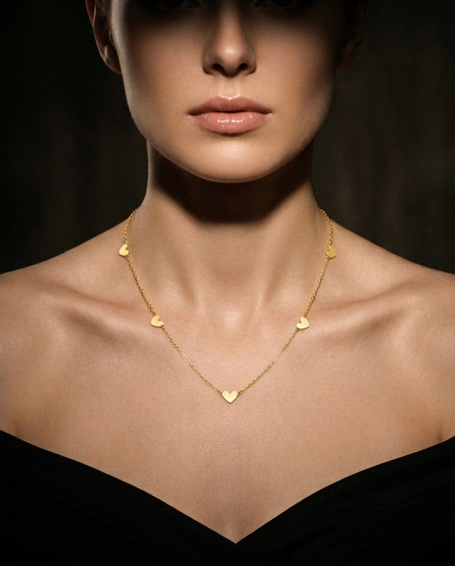 18K Heart Gold Necklace