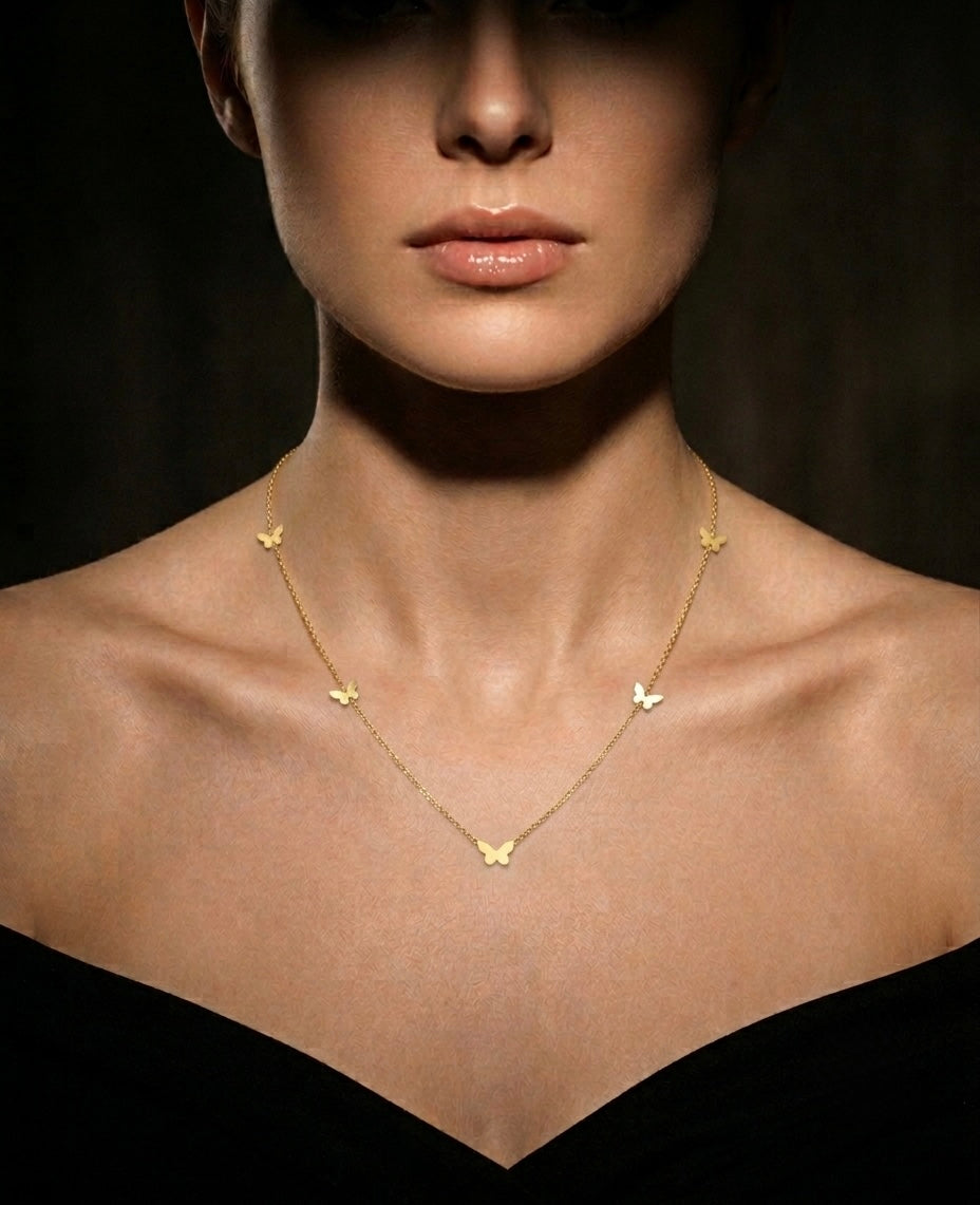 18K Butterfly Gold Necklace