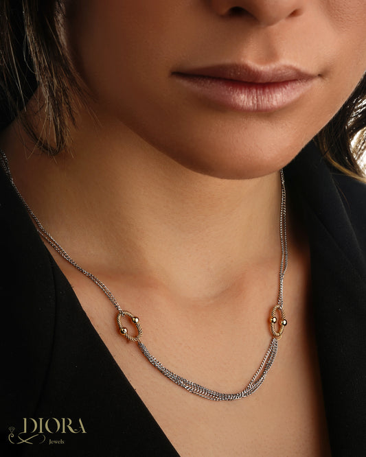 White and Yellow Gold Necklace