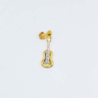 18k Solid Gold Gitar Pendant showcasing intricate design and craftsmanship, weighing 1.1 grams, by Diora Jewels.