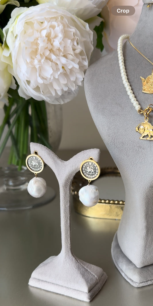 Royal Earrings with Baroque Pearls