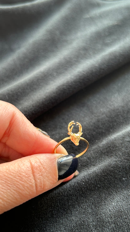 Deer Head Gold Ring