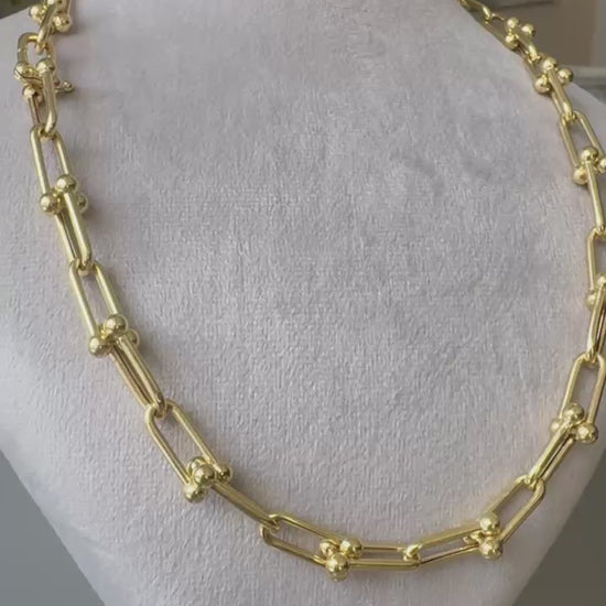 18K T Design Gold Necklace