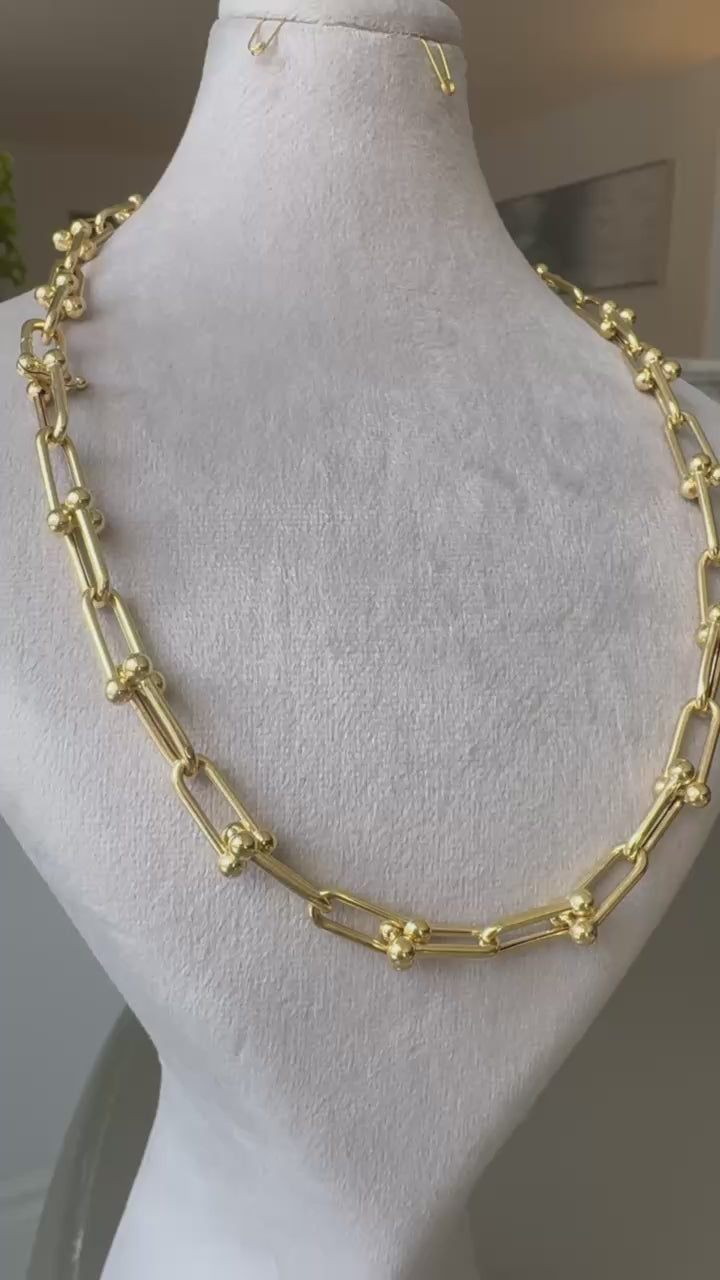 18K T Design Gold Necklace