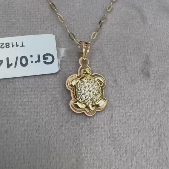 18K Turtle Gold Pendant