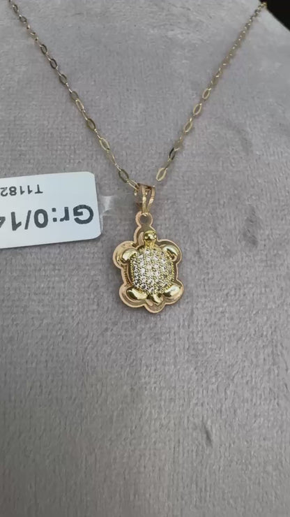 18K Turtle Gold Pendant