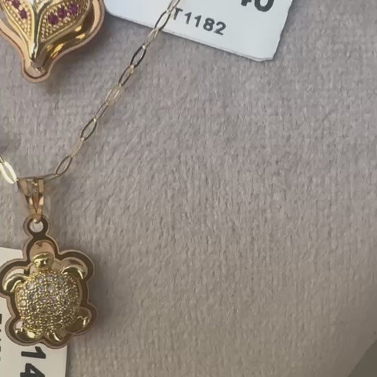 18K Turtle Gold Pendant