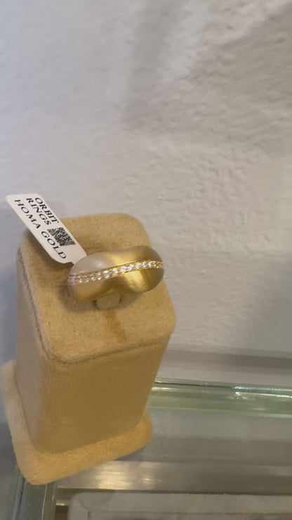ORBIT Matt Jewelled Gold Ring